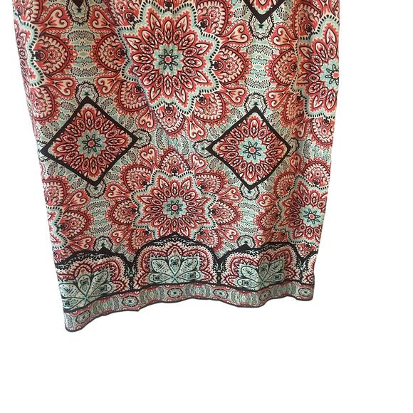 London Times Y2k Women's Size 10 Beaded Turquoise Red‎ Shift Dress - Picture 3 of 9